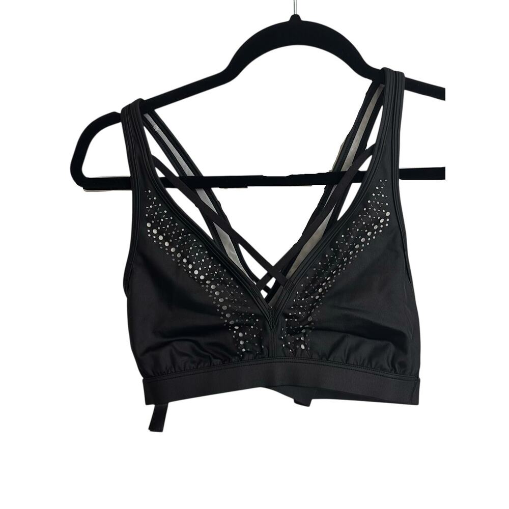 Victoria's Secret Sport Sports Bra Womens Medium Black Lightweight Cross Back